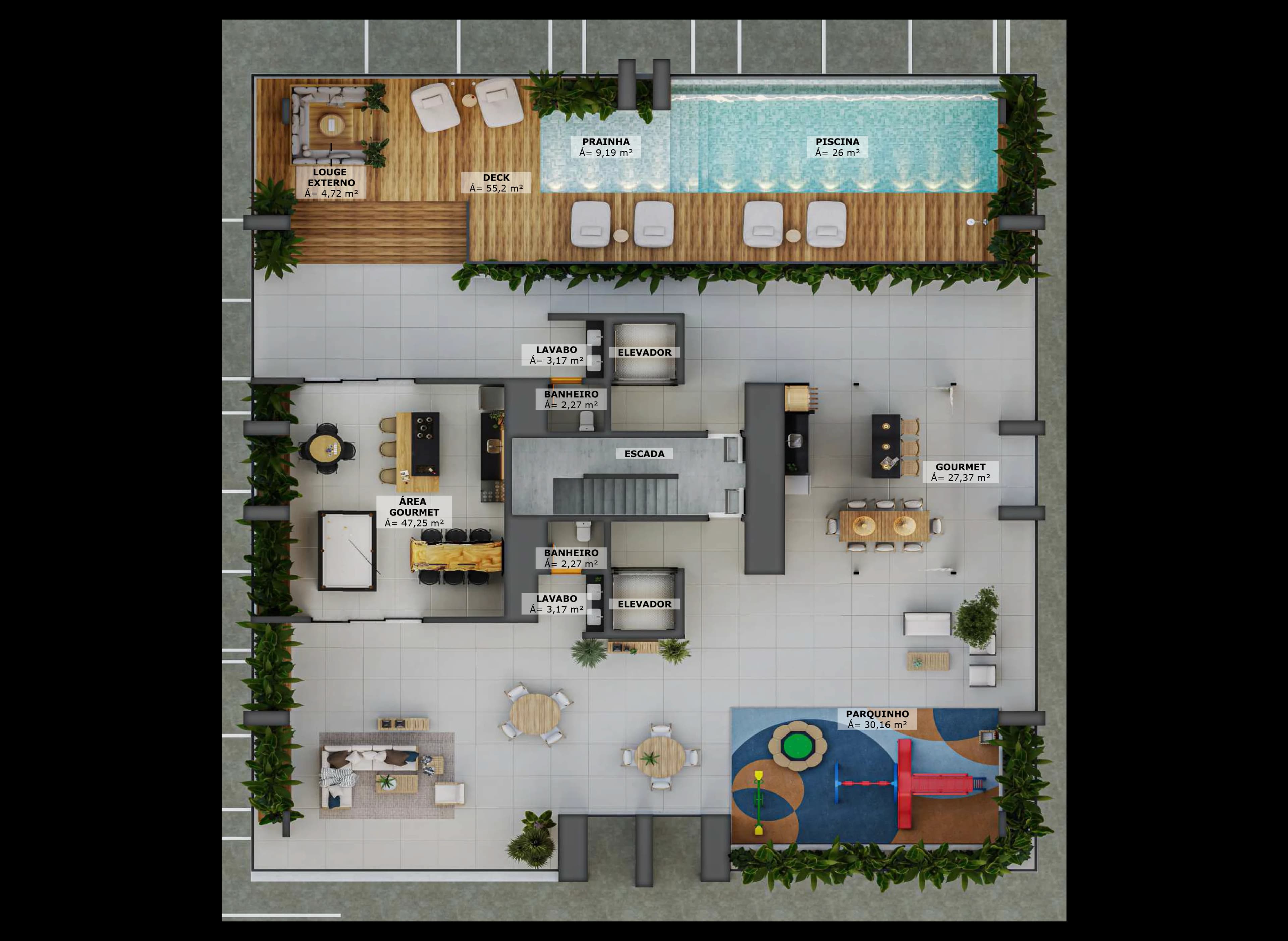 Planta baixa de Terraço
