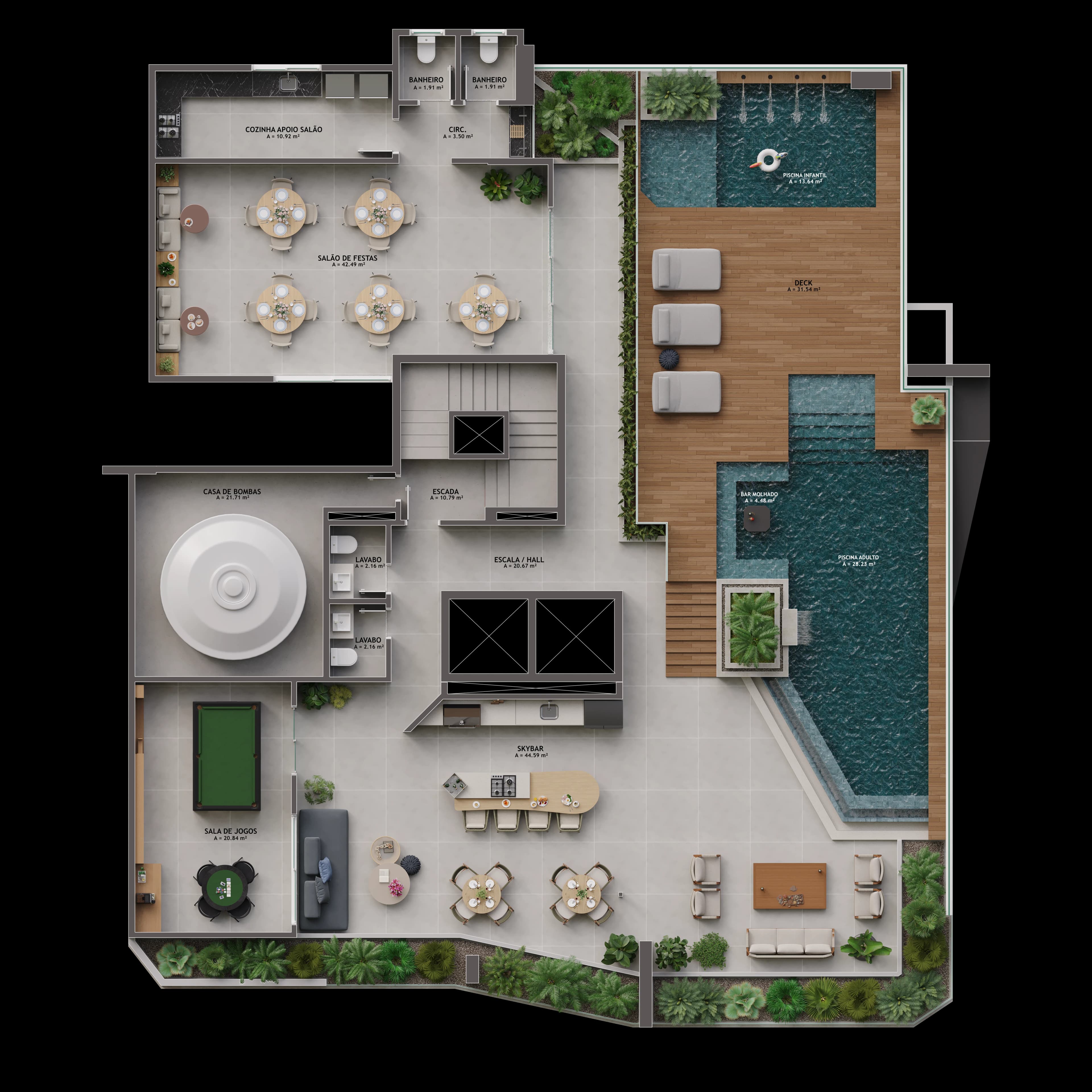 Planta baixa de Terraço